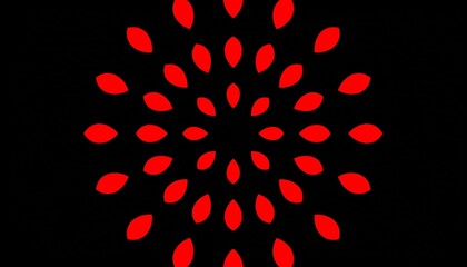 Abstract Pattern of Red Oval Shapes on Black Background