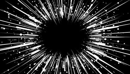 Abstract Black and White Radial Burst Design.