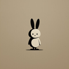 Obraz premium Minimalist Silhouette Rabbit - Chinese Zodiac Animal Illustration