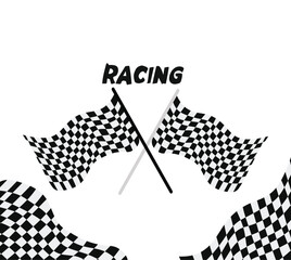 checkered flag vector illustration racing flag, Racing flag finish race waving free vector illustration	
