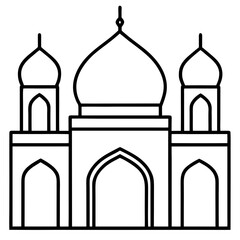 Clean Outline Islamic Mosque Design