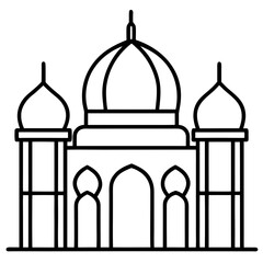 Clean Outline Islamic Mosque Design
