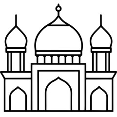 Clean Outline Islamic Mosque Design