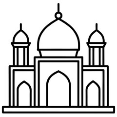 Clean Outline Islamic Mosque Design