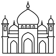 Clean Outline Islamic Mosque Design