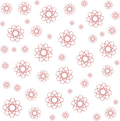 Vector seamless pattern, Atomic Red Pattern in Seamless Tile, Transparent seamless pattern, red line art, Retro-modern visual design