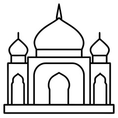 Clean Outline Islamic Mosque Design