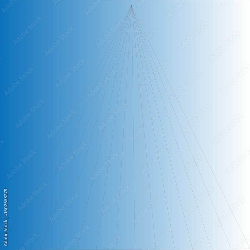 Aufkleber abstract composition of fine lines radiating to a single point on a gradient blue-white background