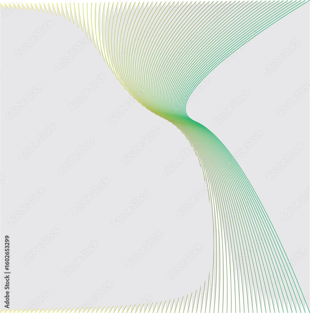 Aufkleber minimalist twisted ribbon design with soft green-yellow gradient lines.