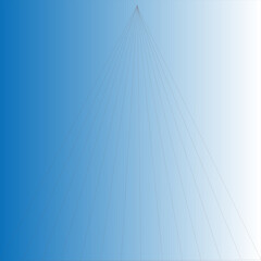 Abstract composition of fine lines radiating to a single point on a gradient blue-white background

