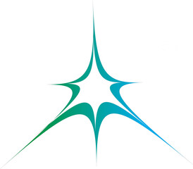Futuristic abstract starburst symbol with sharp