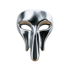 Chrome mask metallic mask surreal mask futuristic mask reflective surface abstract face shiny metal smooth texture alien mask art object