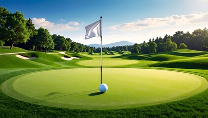 Golf Course Green Putting Green Ball Flag - Relaxation/Wellness