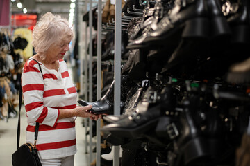 senior woman shopping in a general department store