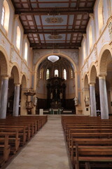 Historische Kirche im Zentrum der Stadt Weinheim in Baden-Württemberg