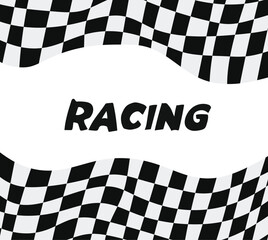 checkered flag vector illustration racing flag, Racing flag finish race waving free vector illustration	

