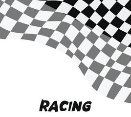 checkered flag vector illustration racing flag, Racing flag finish race waving free vector illustration	
