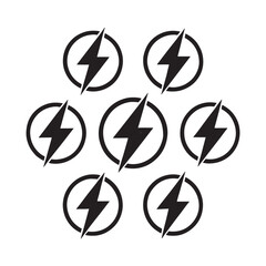 Obraz premium Lightning bolt vector icon – symbol of electricity and energy.