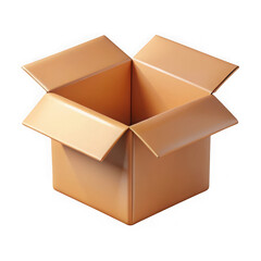 3d rendered empty cardboard box packaging illustration isolated on a black background
