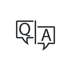 FAQ, question and answer icon vector. Q and A sign symbol