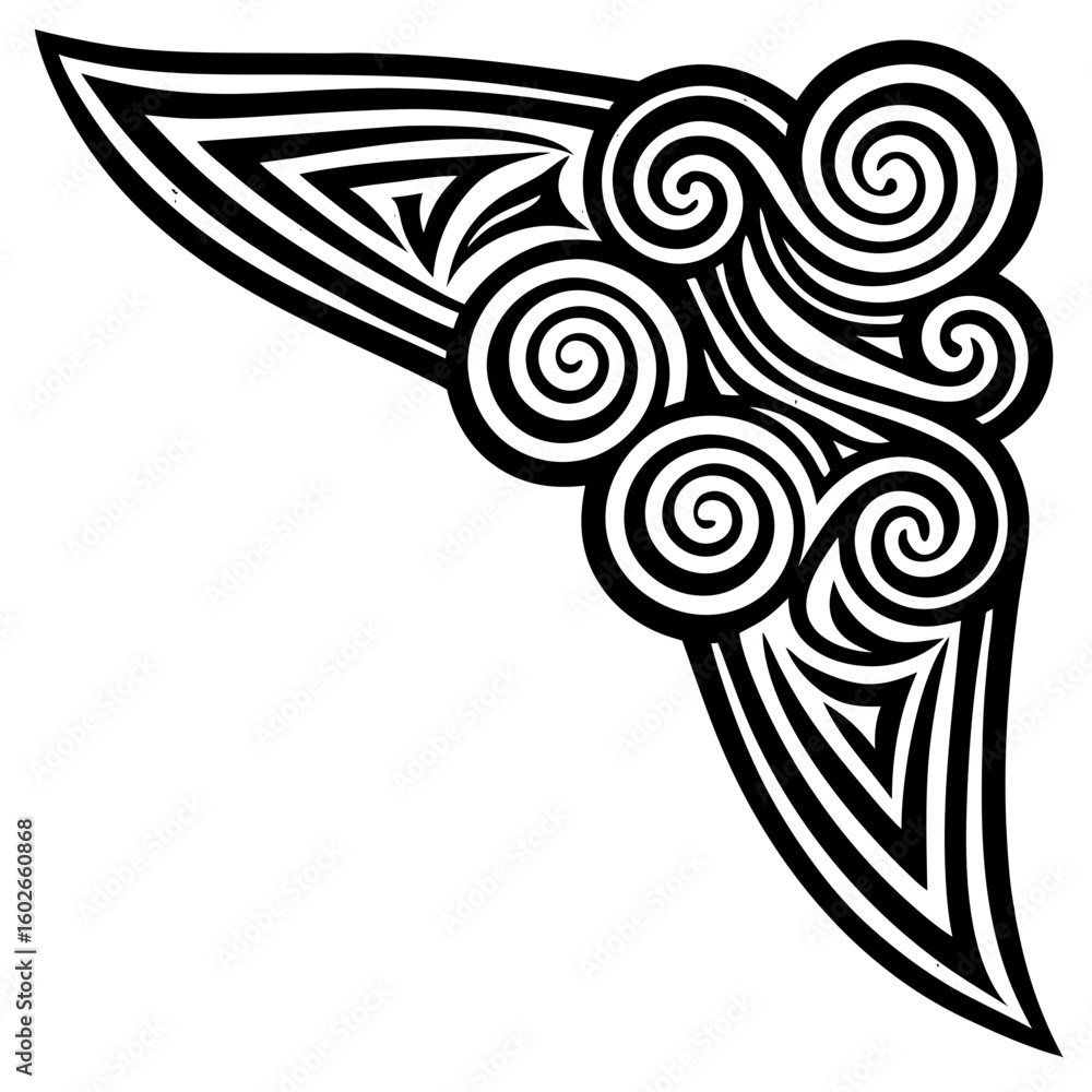 Poster dynamic black and white swirling abstract corner design adds modern flair and visual interest to any