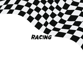 checkered flag vector illustration racing flag, Racing flag finish race waving free vector illustration	
