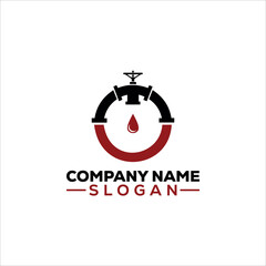 Water Pipe with Valve and Droplet Logo