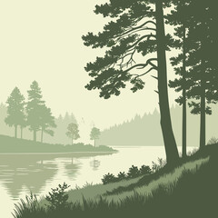 landscape with trees