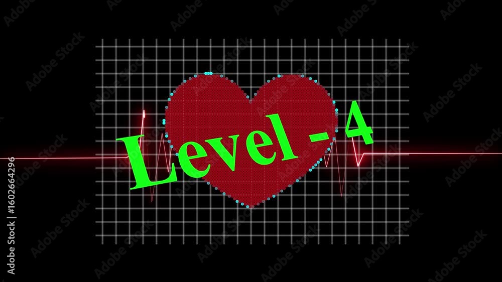 Fototapete abstract glowing level 4 icon animation with futuristic neon design and smooth progression effect fo