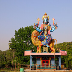 Giant statue of hindu goddess  in tamil nadu India 