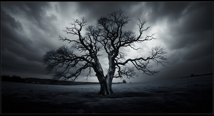 dead tree in the night
