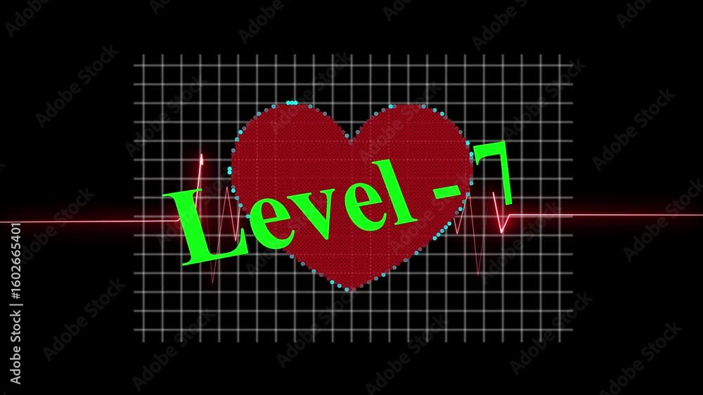 Fototapete abstract glowing level 7 icon animation with futuristic neon design and smooth progression effect fo