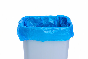 trash can with a bag on a white background