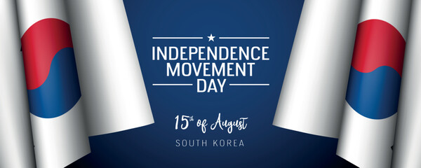 South Korea independence movement day vector banner, greeting card