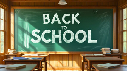 Back to school written on the school board	