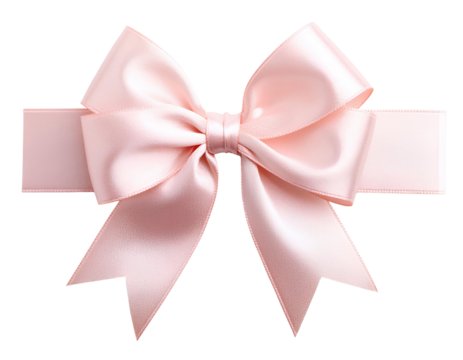 Elegant Pink Ribbon Bow Isolated on transparent background for Decoration and Design