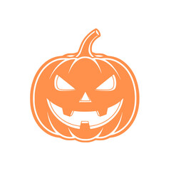 Fototapeta premium Spooky Jack O Lantern Halloween Illustration on Black Background