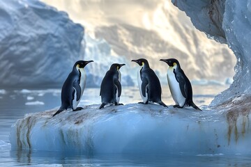 Obraz premium Bond birds, ice edge view.