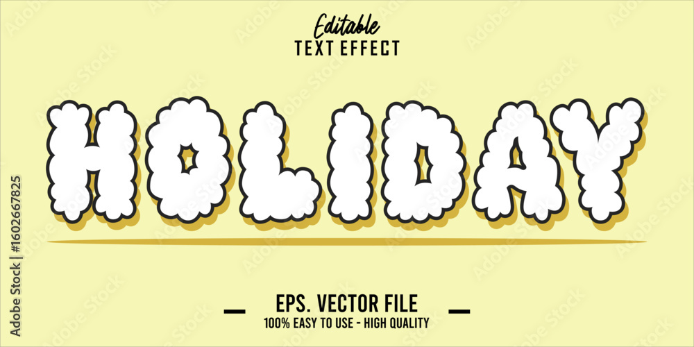Fototapete editable text style effect, holiday text in cool vector style