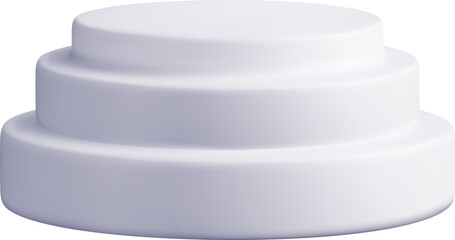 3D Stacked White Circular Forms on a Surface