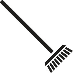 Sweeping brush and scoop in crossed position. Cleaning concept. Vector composition on white background. 