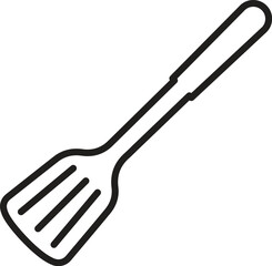 very simple flat and minimalist Spatula Handle silhouette in black on a white background