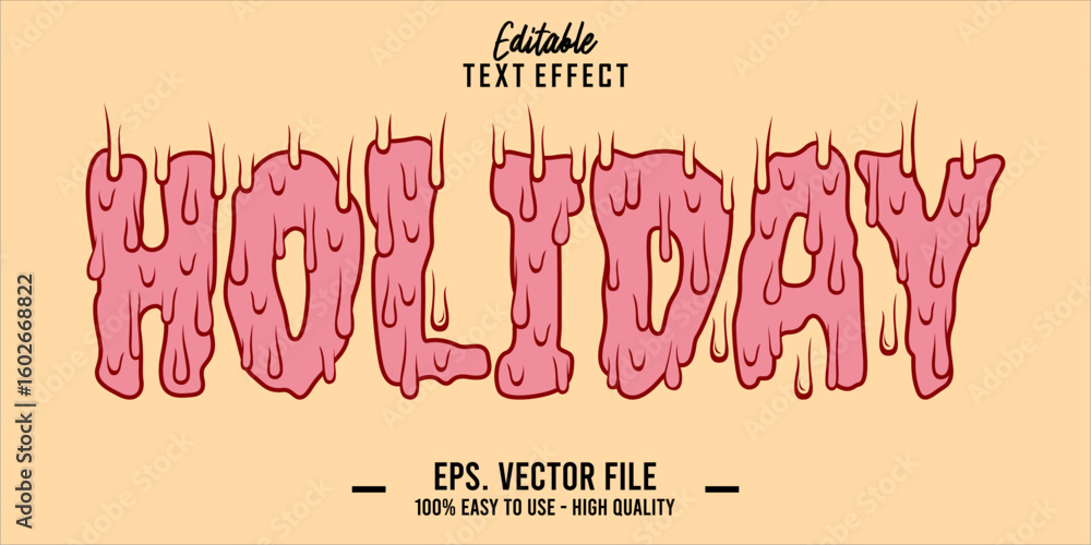 Poster editable text style effect, holiday text in cool vector style