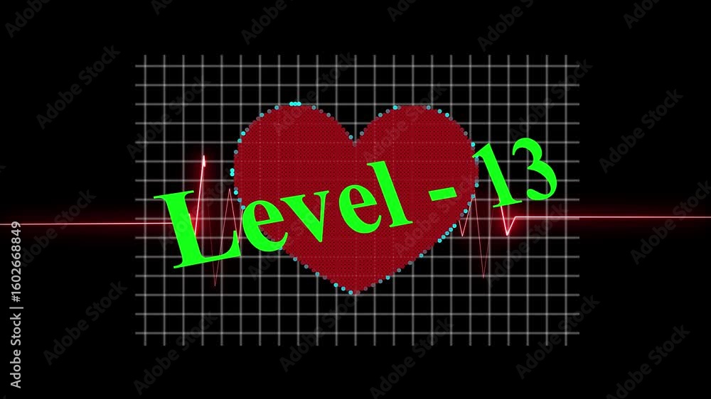 Aufkleber abstract glowing level 13 icon animation with futuristic neon design and smooth progression effect f