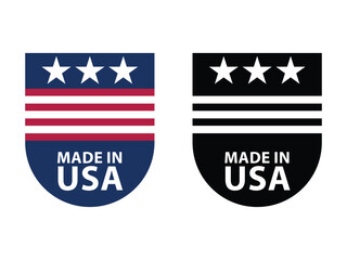 Made in USA Vector Icons in Color and Black and White