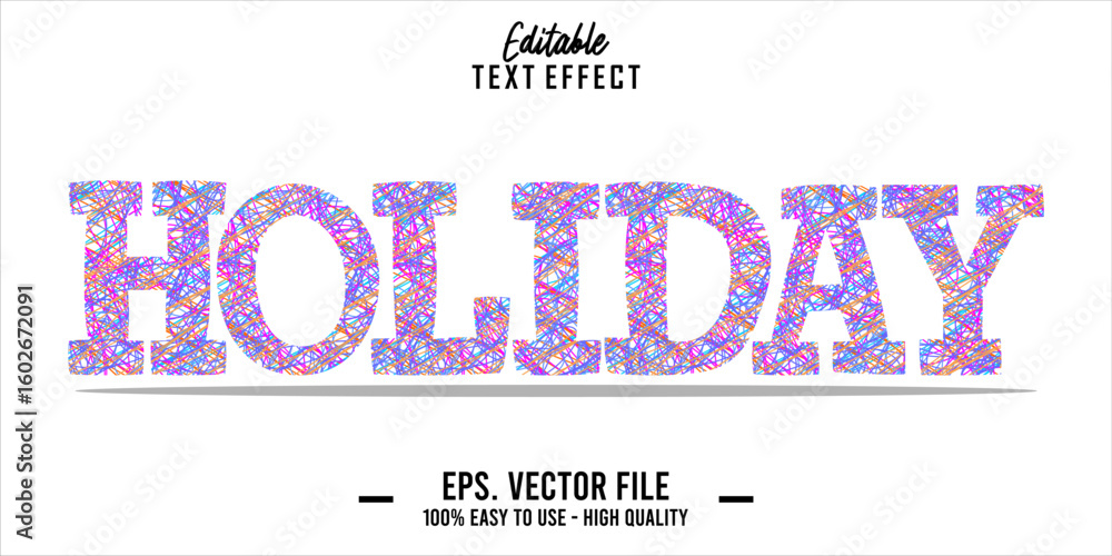 Poster editable text style effect, holiday text in cool vector style