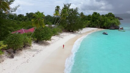 Tropical Beach from Above – Oyama’s Sparkling Waters – Color Graded - Reverse 