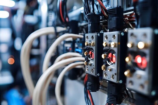 Car wires, tech, complex circuits.