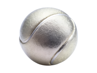 silver tennis ball png image on transparent background