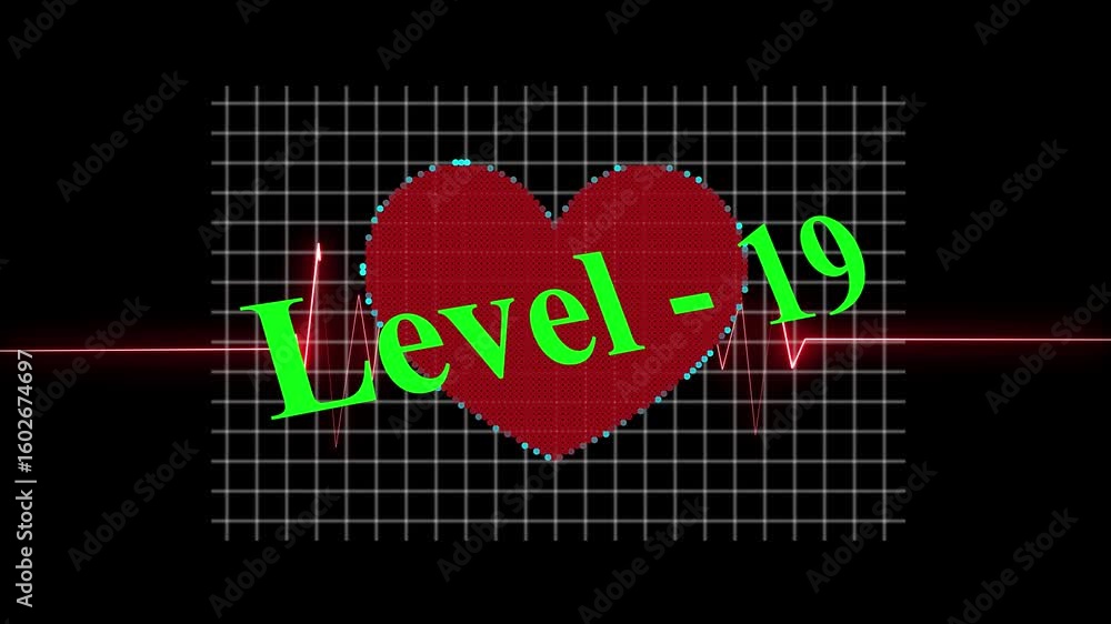 Poster abstract glowing level 19 icon animation with futuristic neon design and smooth progression effect f